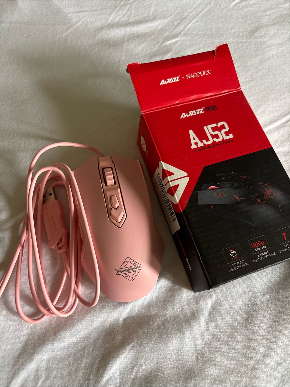 AJAZZ AJ52 Pink Wired Gaming Mouse